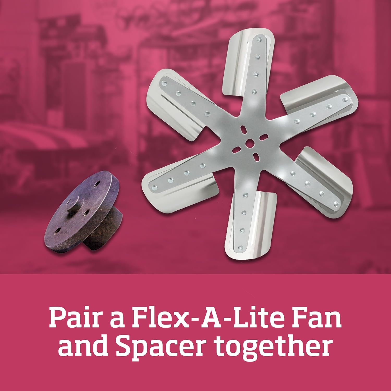 Flex-A-Lite Espaciador y adaptador de ventilador roscado de 1-12 pulgadas, espaciador de ventilador de rotación inversa (851), piezas de automóvil,