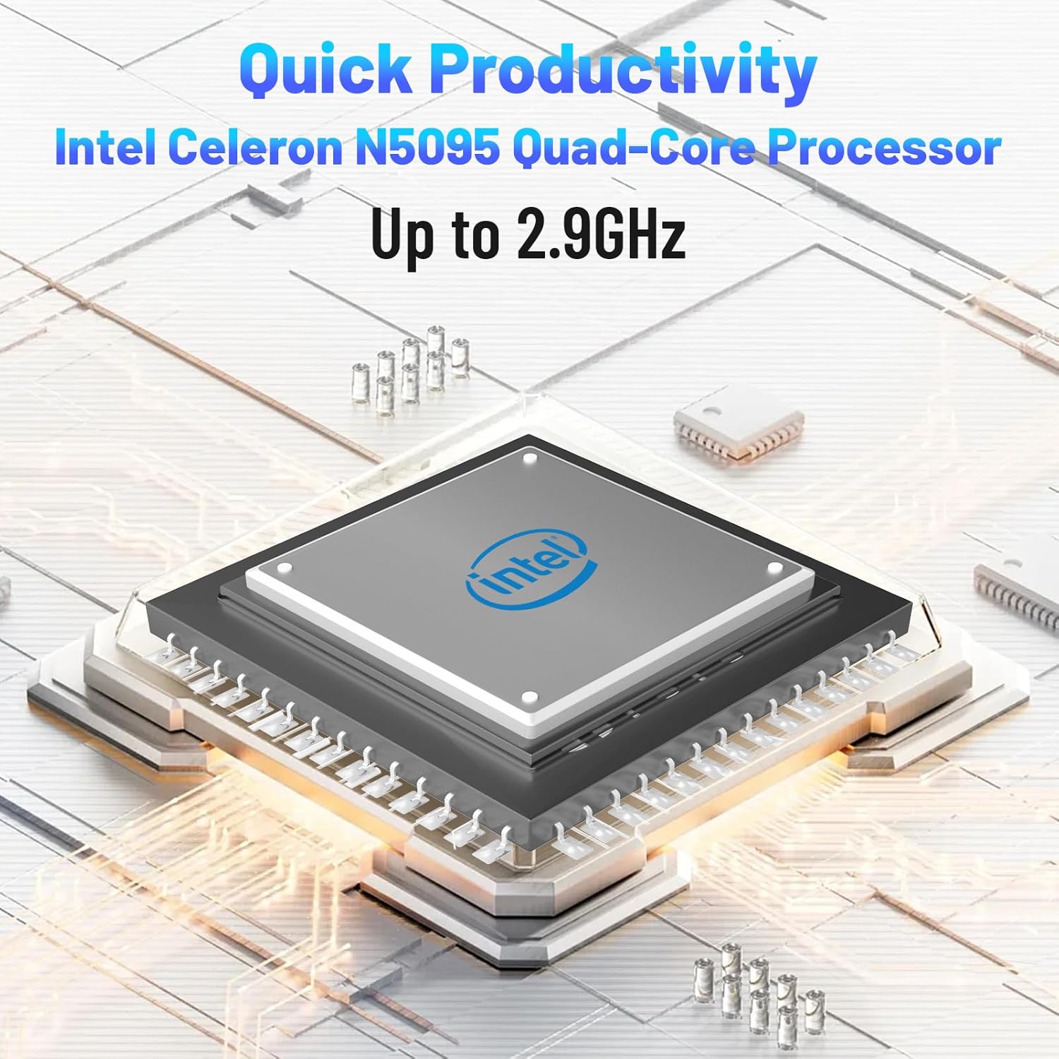 Computadora portátil de 15.6″, computadora portátil tradicional, 16 GB DDR4 512 GB SSD, pantalla FHD 1080P, procesadores Intel Celeron N5095, WiFi
