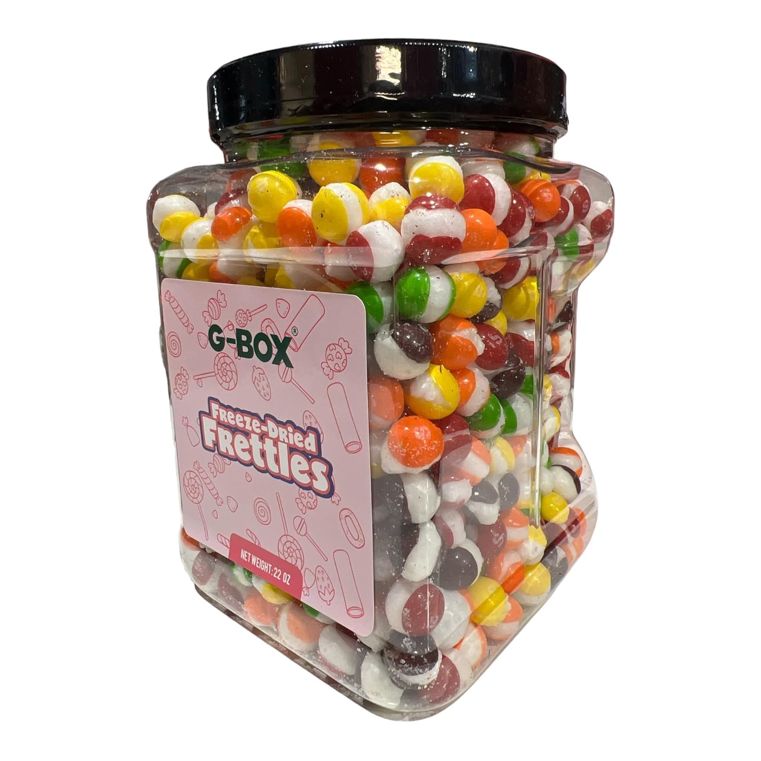 G-BOX Trastones liofilizados de 22 onzas, delicioso estallido crujiente y sabroso, sellado hermético en un recipiente de delicatessen