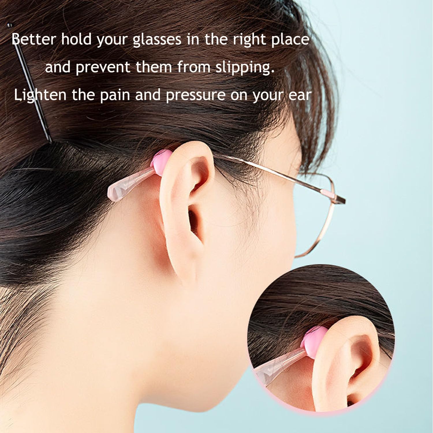 Agarres para las orejas, retenedor de silicona antideslizante para puntas, retenedor de lentes cómodos para lentes de sol de anteojos de lectura (10