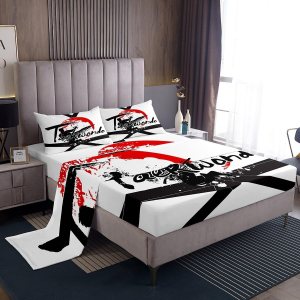 Manfei Taekwondo – Juego de sábanas para niños, tamaño individual, juego de sábanas deportivas de 3 piezas con sábana bajera de bolsillo profundo + Manfei Taekwondo – Juego de sábanas para niños, tamaño individual, juego de sábanas deportivas de 3 piezas con sábana bajera de bolsillo profundo +