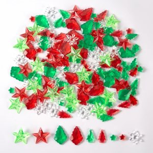 180 piezas de copos de nieve de pino acrílico con forma de estrella, color rojo y verde, gemas de cristal de Navidad para dispersión de mesa, 180 piezas de copos de nieve de pino acrílico con forma de estrella, color rojo y verde, gemas de cristal de Navidad para dispersión de mesa,