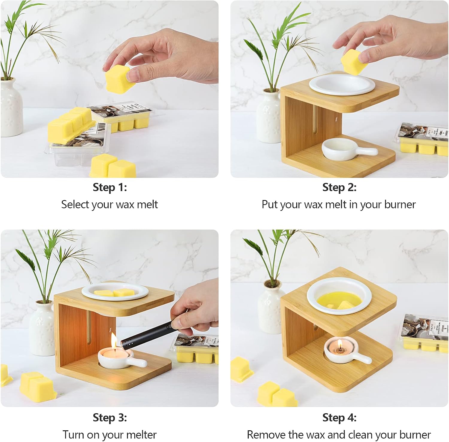 SCENTORINI Cera derretida, cubos de cera, cera de coco y vainilla derretida, cera perfumada de soja para calentadores de cera, decoración de