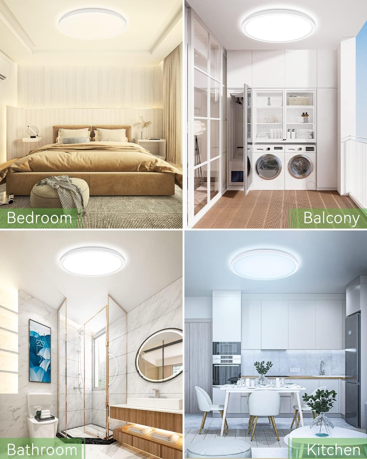 zemty Paquete de 10 luces LED de techo empotradas de 12 pulgadas, súper delgada de 28 W 3200 lm, 3 temperaturas de color en una lámpara de techo de