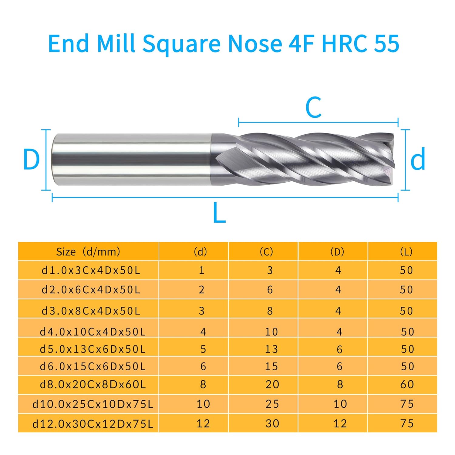 HRC55 Fresas de extremo de carburo sólido Set de fresadora de grabado Fresadora CNC Router Bits para maderaaluminiocobreacero 0.118 in (3 piezas)