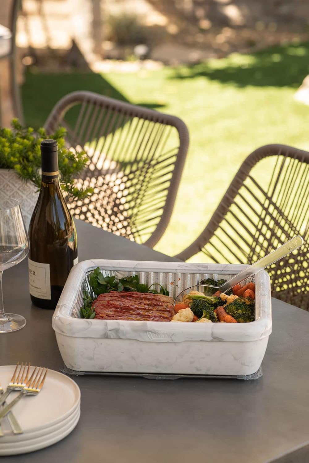 Fancy Panz Sartén clásica, viste y protege tu bandeja de aluminio, fabricada en Estados Unidos, se adapta a sartenes de papel de aluminio de tamaño