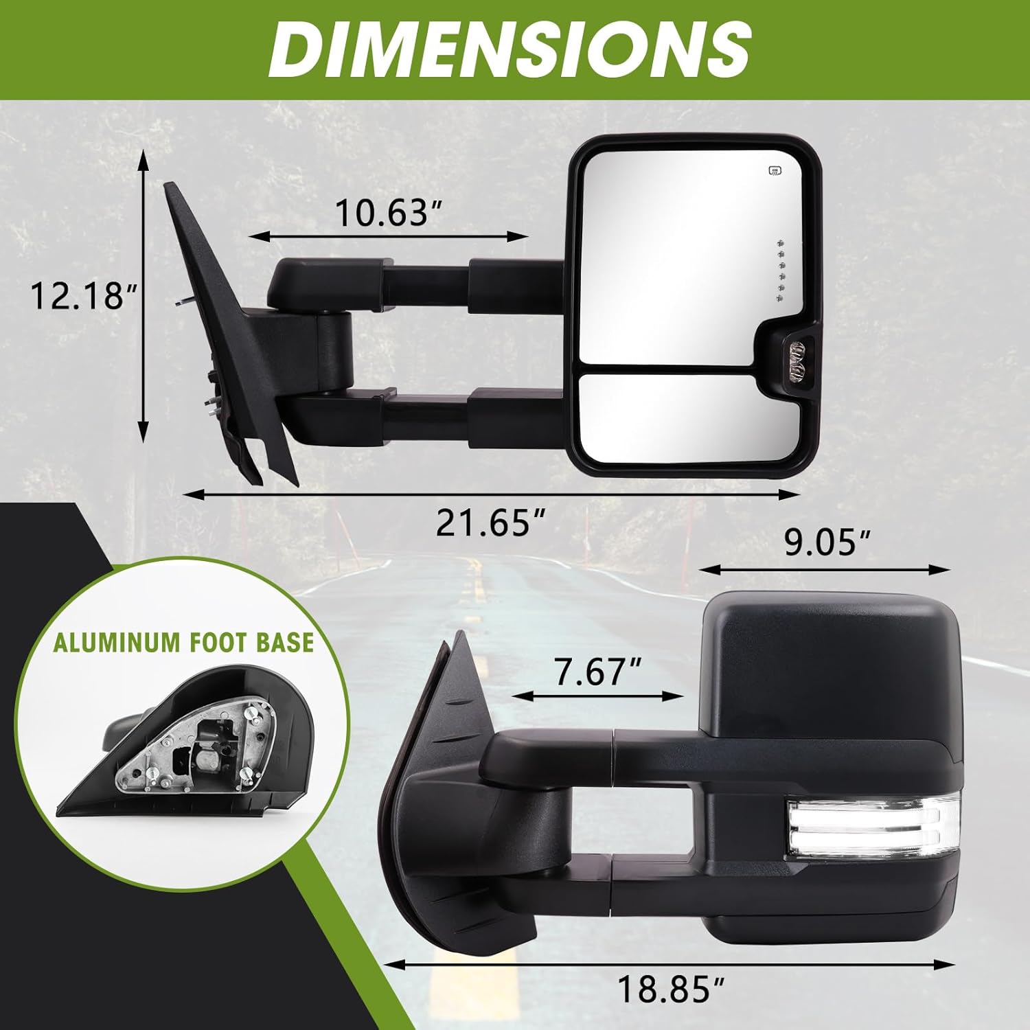 Switchback – Espejos de remolque para Chevy Silverado Suburban Avalanche Tahoe 2007-2014, espejo de remolque GMC Sierra Yukon con luz de señal