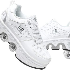 Zapatos de patinaje de cuatro ruedas 2 en 1 con deformación invisible, zapatos de patinaje extraíbles con ruedas Zapatos de patinaje de cuatro ruedas 2 en 1 con deformación invisible, zapatos de patinaje extraíbles con ruedas