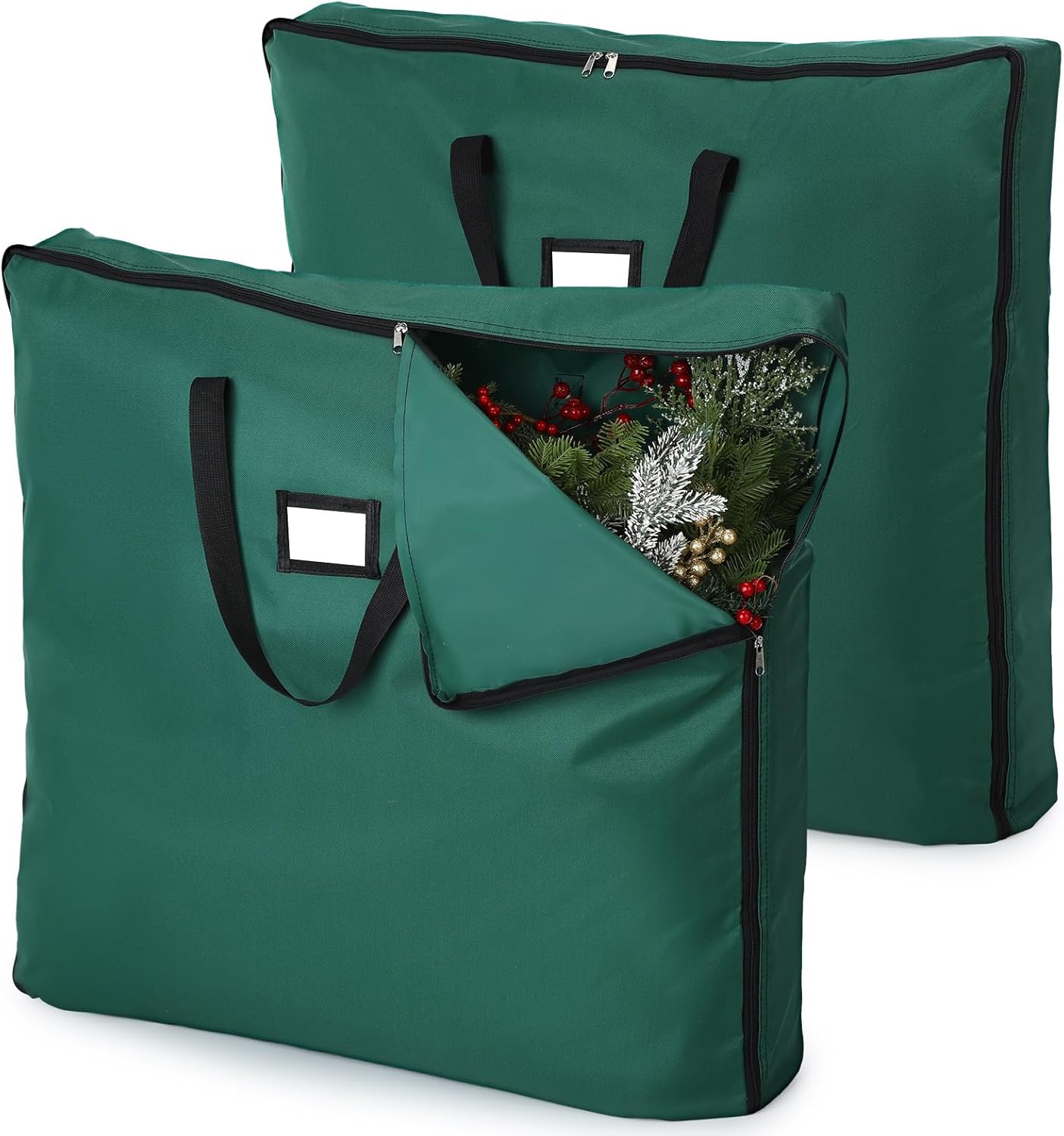 Paquete de 2 bolsas de almacenamiento para árbol de Navidad, contenedor grande de almacenamiento para árbol de Navidad de 6 pies con ventana