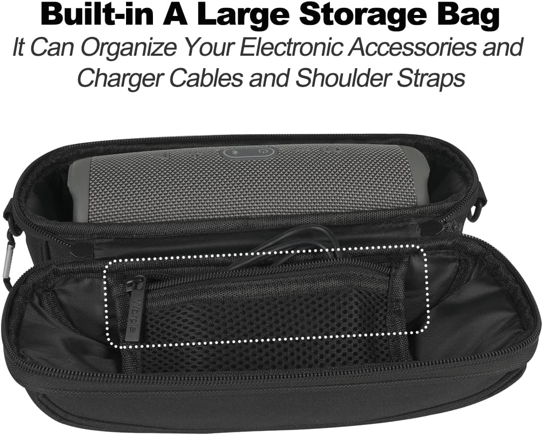 Travel Case with Carabiner and Shoulder Straps for Charge 5  Charge 4 Waterproof Bluetooth Speaker