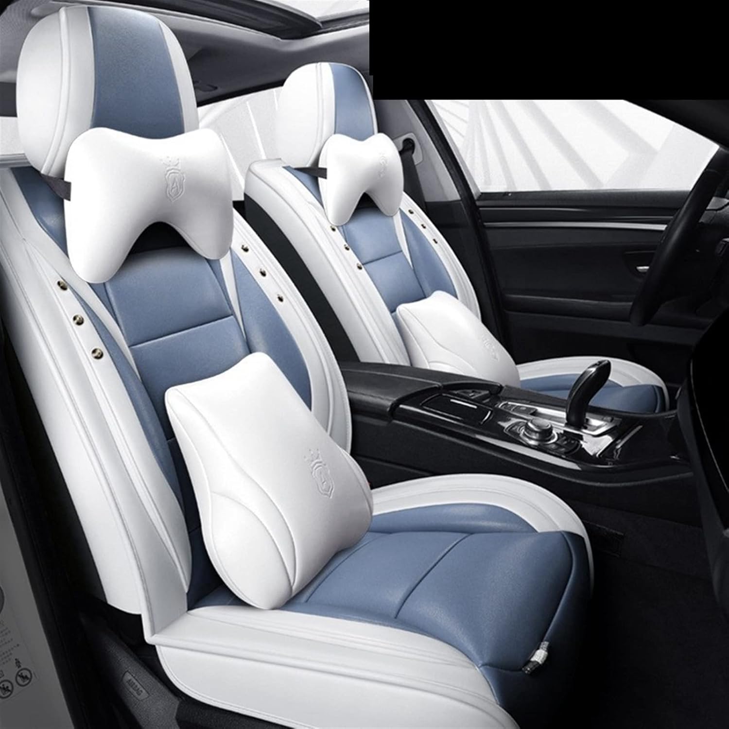 ZEntoy Juego completo de fundas de asiento de automóvil compatibles con Nissan Dualis Juke Kicks Leaf Livina Murano Navara D22 Np300 Qashqai J10 J11