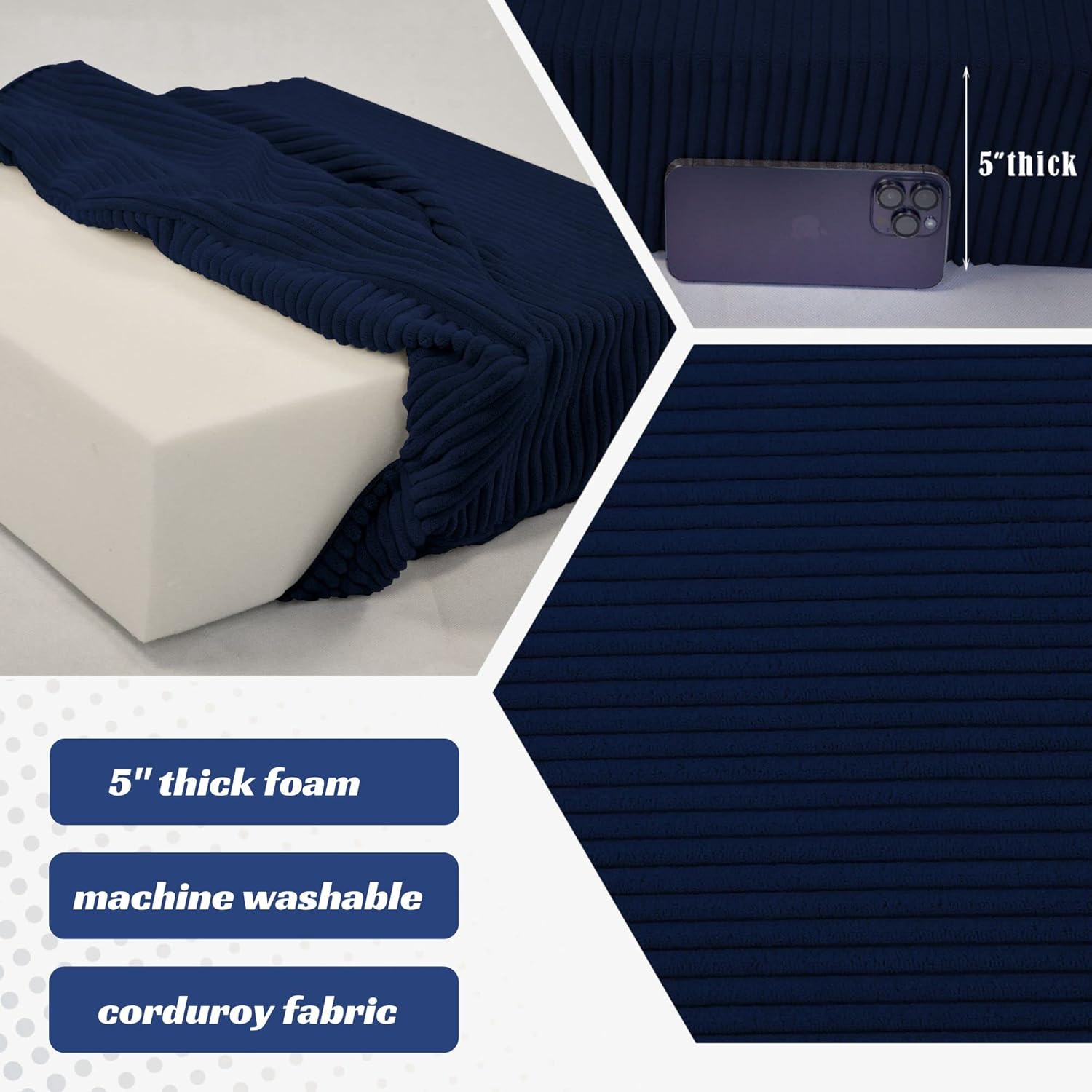 MeMoreCool Almohada grande para el suelo de adultos para sentarse, almohada de suelo lavable con inserto de espuma firme, almohadilla de piso de