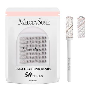 MelodySusie 50 brocas de uñas pequeñas bandas de lijado con broca de mandril de 0.122 in, lima de uñas de grano fino extremo para uñas acrílicas, MelodySusie 50 brocas de uñas pequeñas bandas de lijado con broca de mandril de 0.122 in, lima de uñas de grano fino extremo para uñas acrílicas,