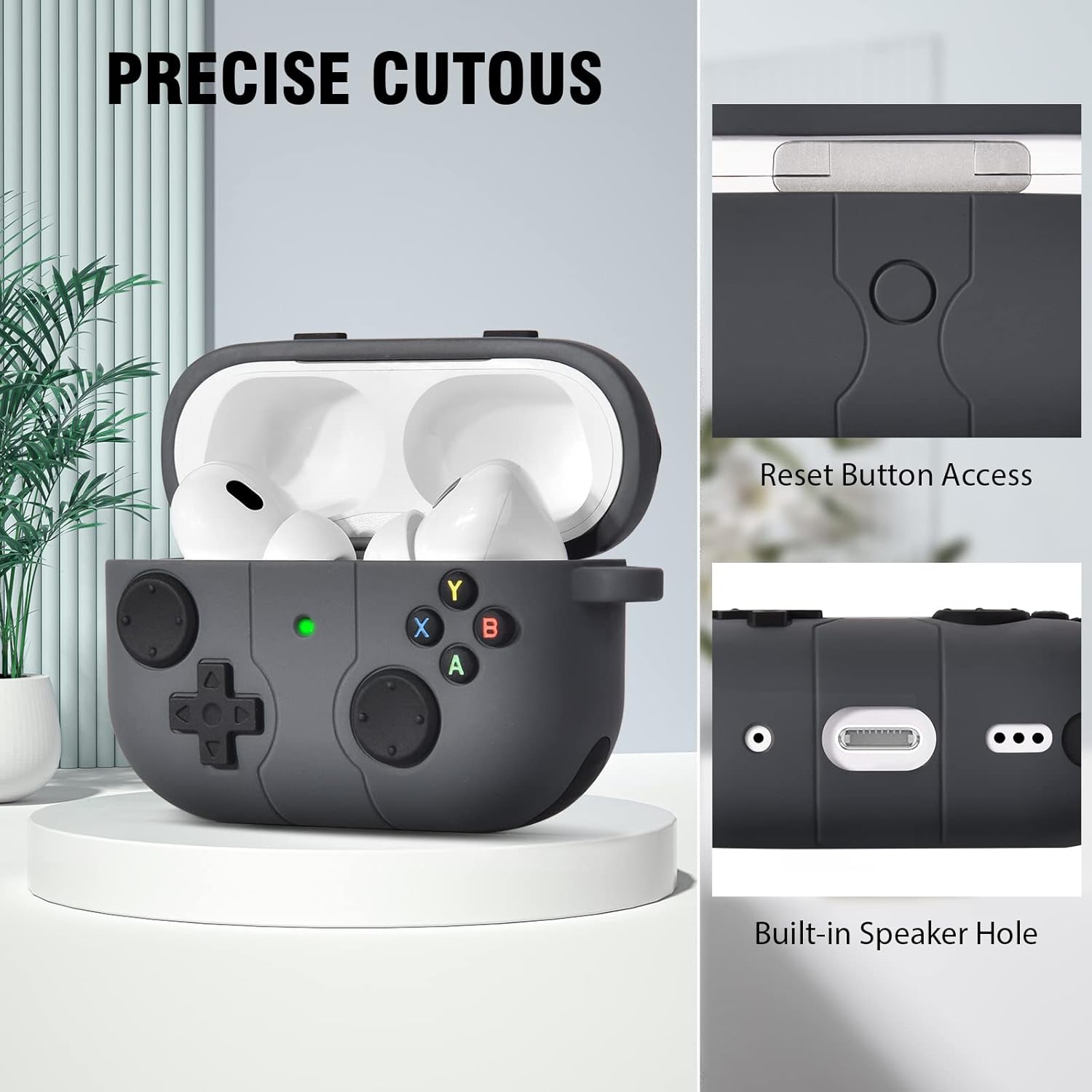 KOREDA Funda compatible con AirPods Pro de 2 generación1 generación con kit de limpieza y orejeras de repuesto (SML), funda clásica de diseño de