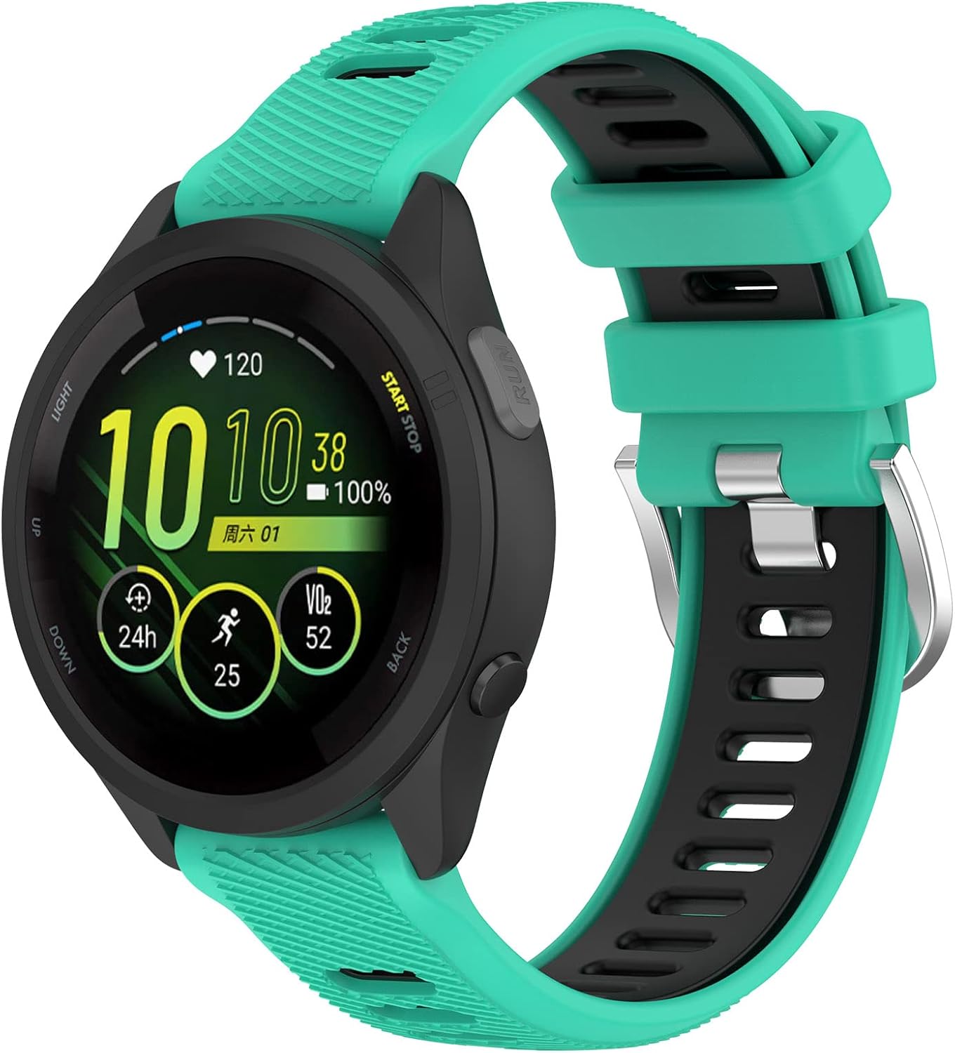 Paquete de 6 correas destinadas a Garmin Vivoactive 4SVivomove 3SForerunner 25S 265SVenu 2SVenu 3S Smartwatch Correa de repuesto de 0.709 in