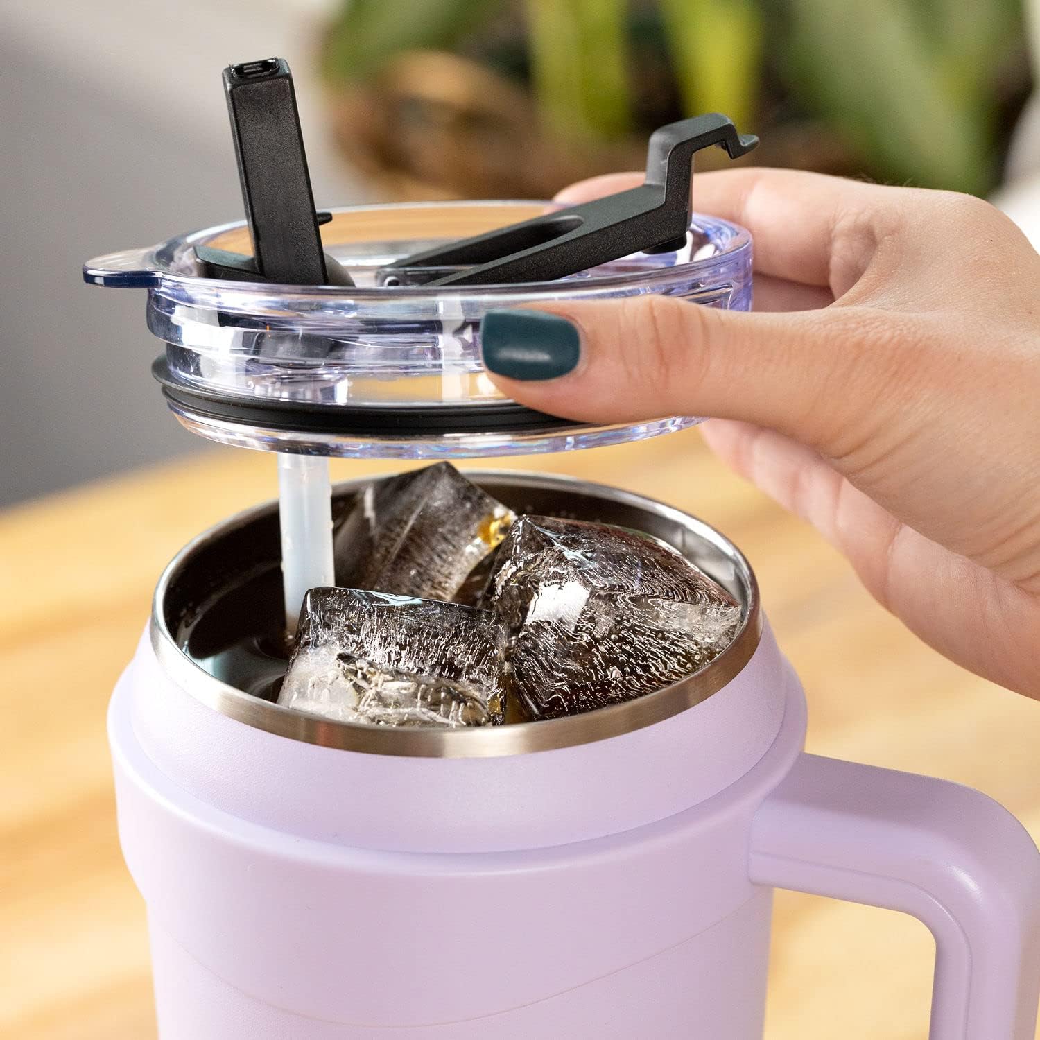 Hydrapeak Tapa de repuesto para vaso Roadster de 40 onzas con asa con 2 popotes adicionales (negro)
