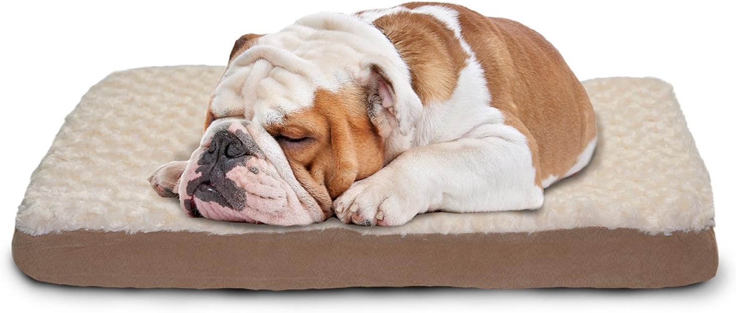Furhaven Cama de gel refrescante para perros medianosgrandes de hasta 55 libras con funda extraíble y lavable, colchón de gamuza y piel sintética