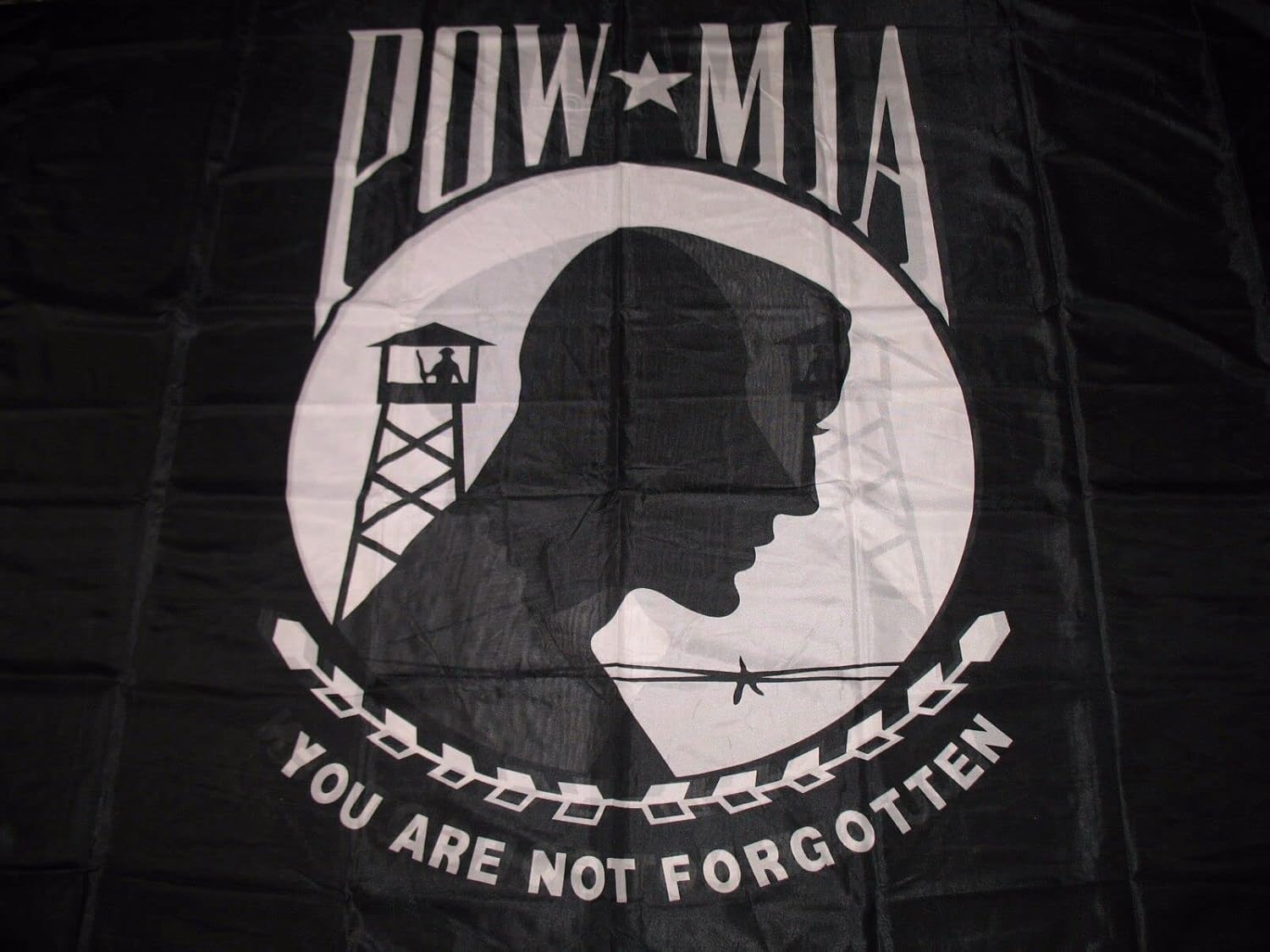 Premium 4×6 Sewn POW MIA Prisoner Double Sided 2ply Nylon Flag 4’x6′ Clips