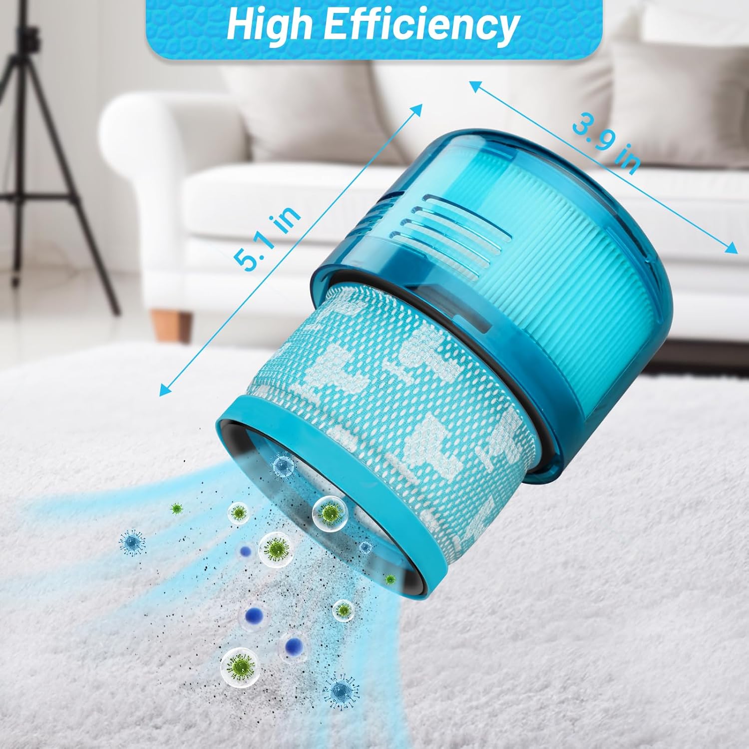 Paquete de 2 repuestos de filtro Gen5 compatibles con Dyson Gen5detect Absolute, Gen5outsize Absolute, Gen5detect Fluffy Cordless Cleaner