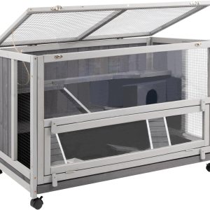 Jaulas grandes para hámster, jaulas de madera para hámster y hábitat sobre ruedas con cuenco de comida, estante y escalera, parte superior que se Jaulas grandes para hámster, jaulas de madera para hámster y hábitat sobre ruedas con cuenco de comida, estante y escalera, parte superior que se