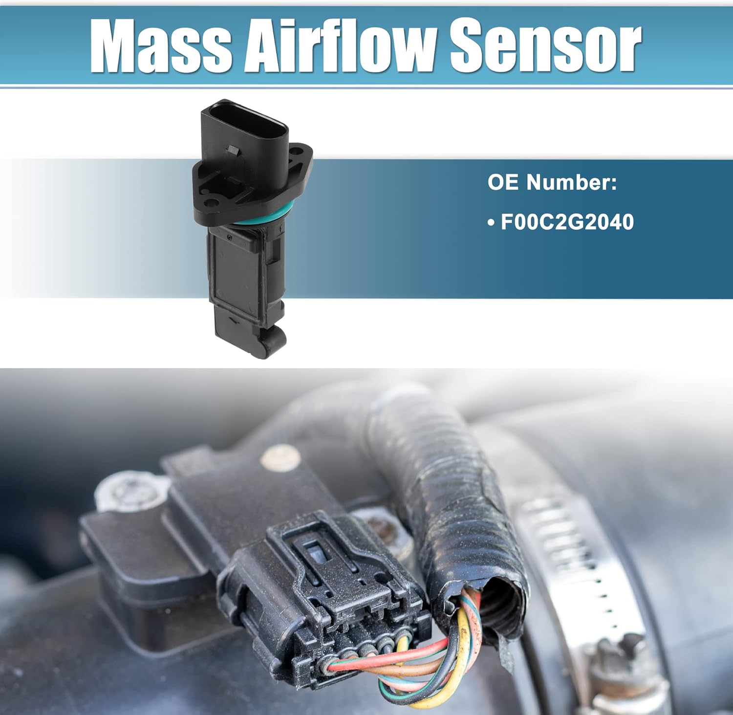 X AUTOHAUX Reemplazo F00C2G2040 del metro del sensor de flujo de aire de la masa del coche para VW Jetta 1.8L 2000-2005 para Audi TT 1.8L 2001-2006