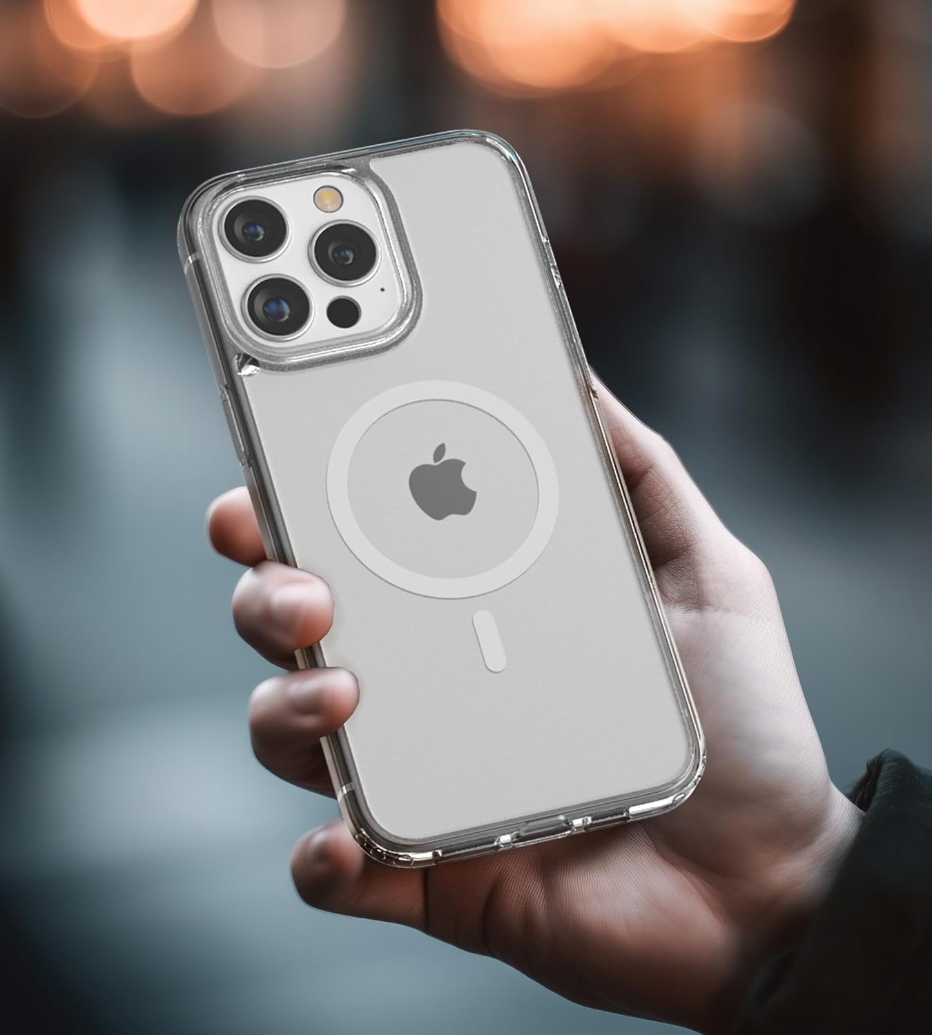 Encased Funda de privacidad, diseñada para iPhone 15 Pro (2023), funda transparente delgada con protector de pantalla antiespía, vidrio templado 9H