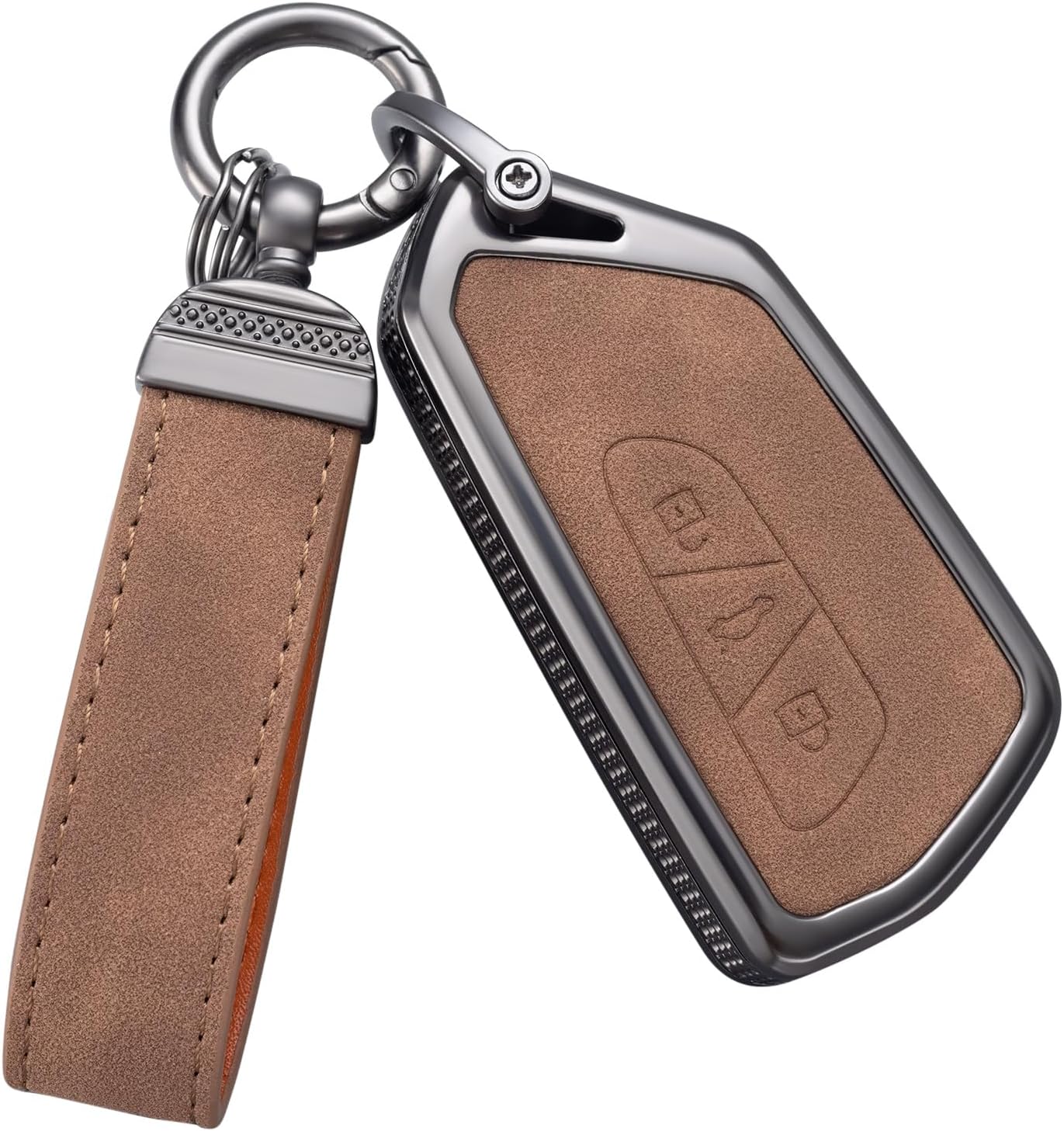 YO&YOYE Compatible con funda para llavero VW Volkswagen con llavero protector de llave de cuero