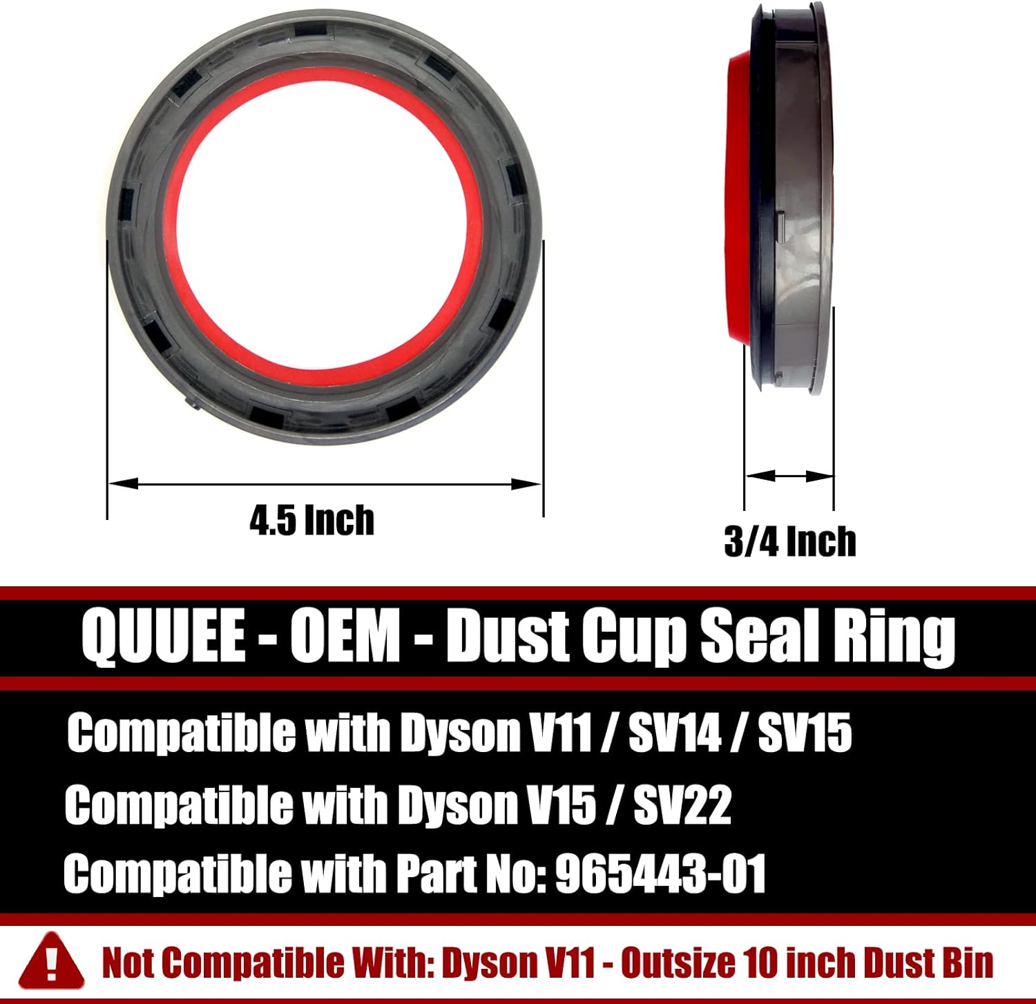 Anillos de sellado de basura de repuesto para Dyson V11 SV14 SV15  V15 SV22 piezas de aspiradora, compatibles con Dyson Bin Cups 970050-01