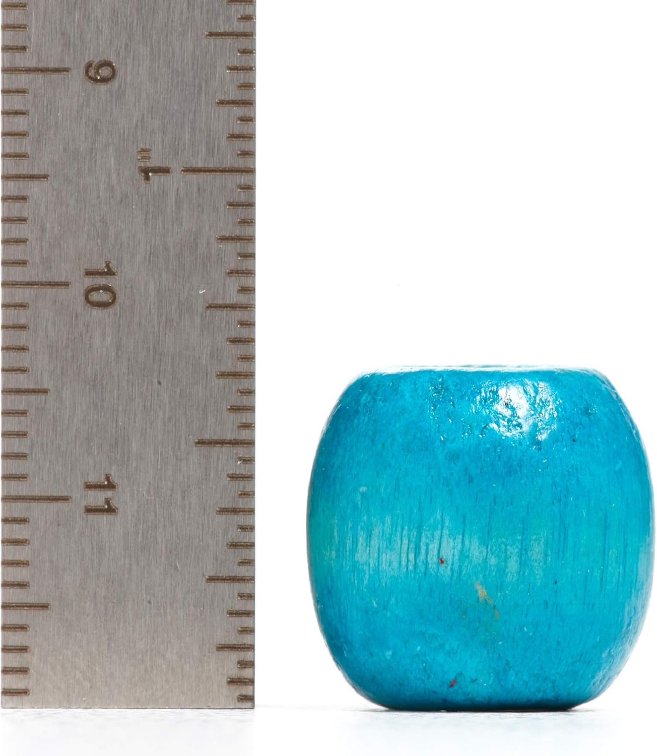 200 cuentas de madera multicolor de macramé de agujero grande de 0.669 in x 0.551 in de diámetro en forma de barril de 0.315 in