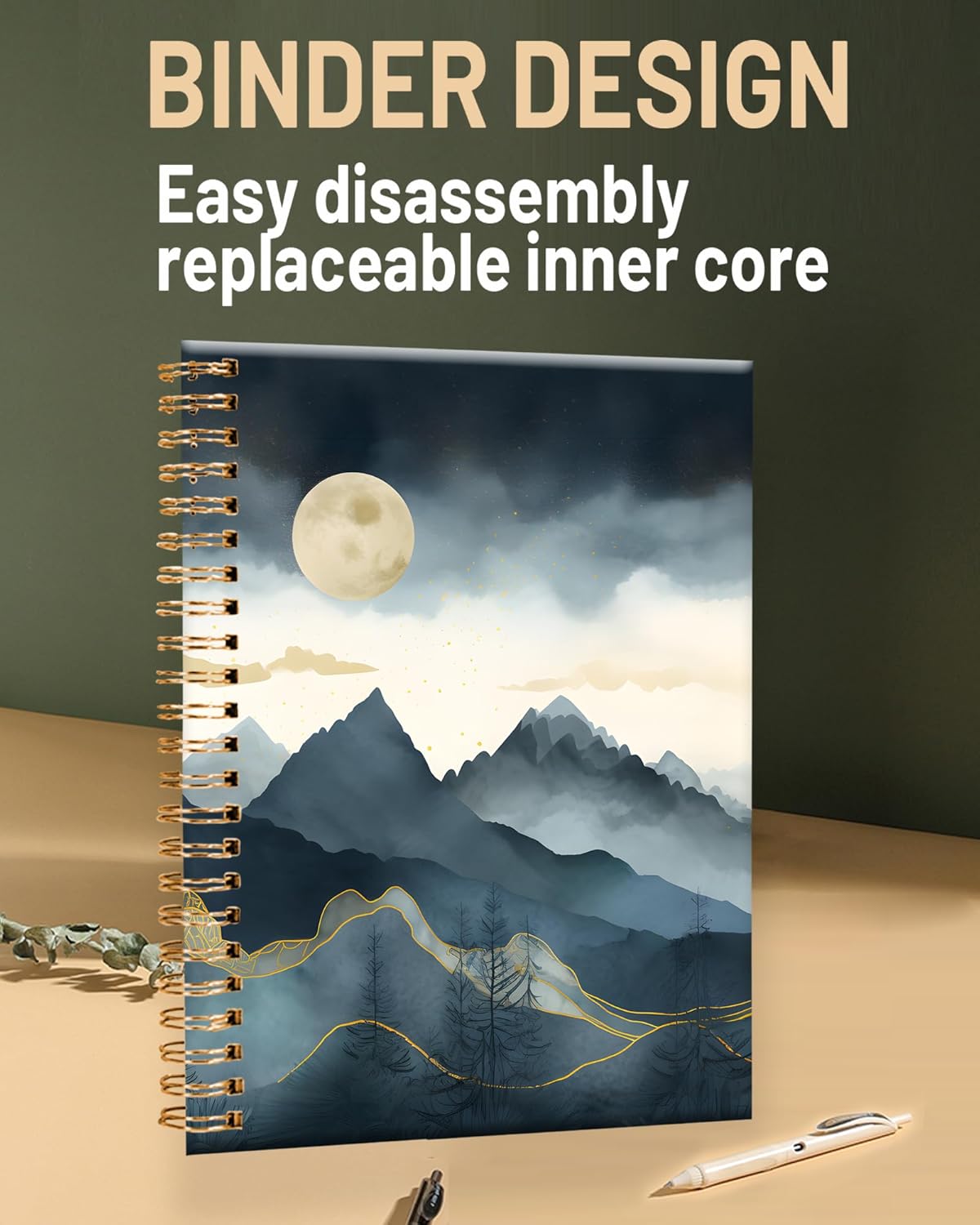 FVBAO Cuaderno de espiral para mujer, cuadernos universitarios A5 de 6 x 8.4 pulgadas, 120 páginas rayadas con papel grueso de alta calidad,