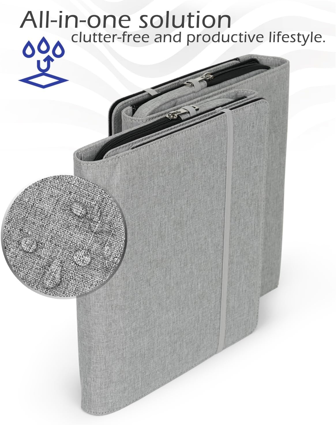 Kaitiaki Funda tipo folio compatible con el cuaderno de espiral Rocketbook construida con una bolsa de almacenamiento extraíble con cremallera de