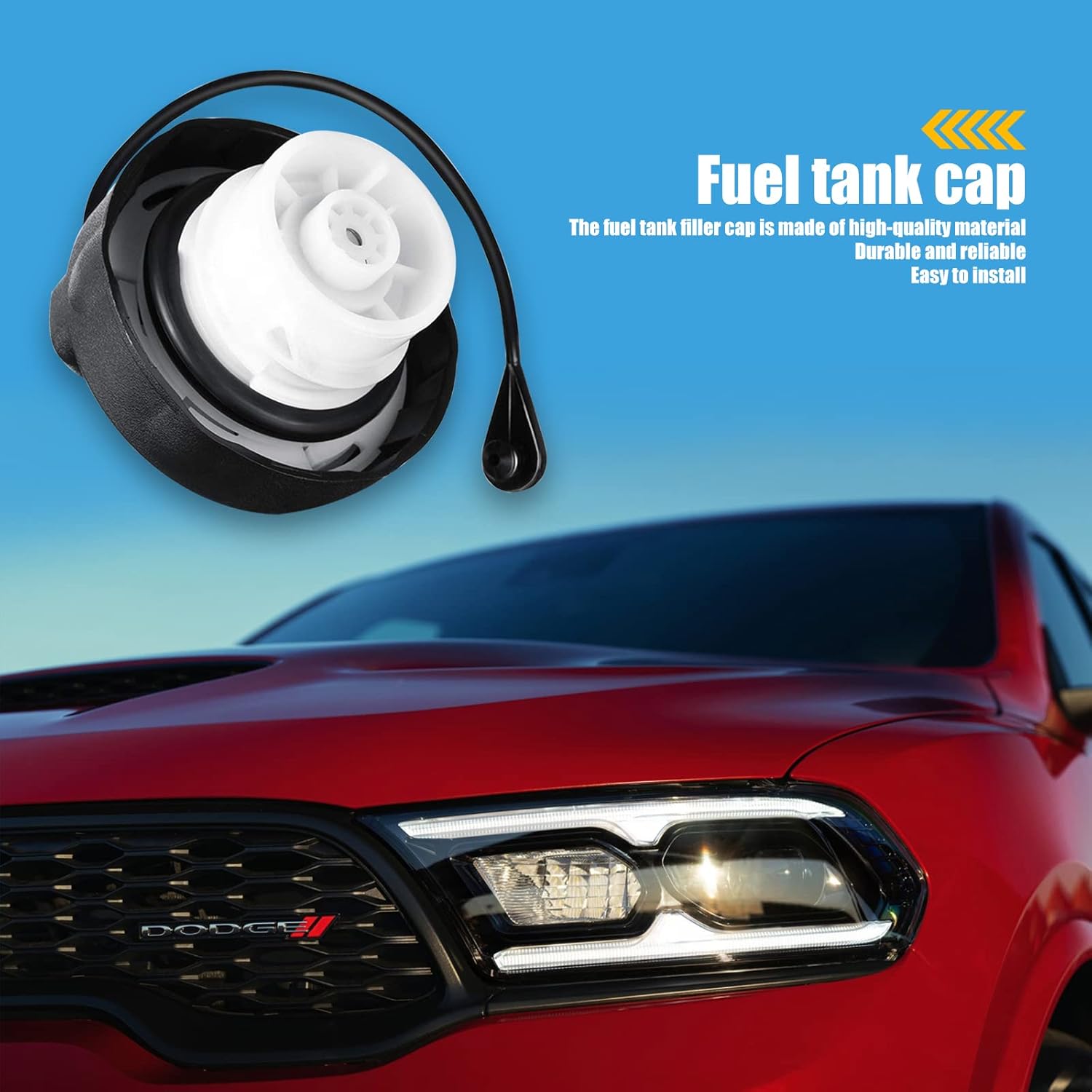 Pack-1 – Tapa de combustible para automóvil, 52030377AB 5278632AG 5278632AG Tapa de gasolina de repuesto para Chrysler Dodge (negro)
