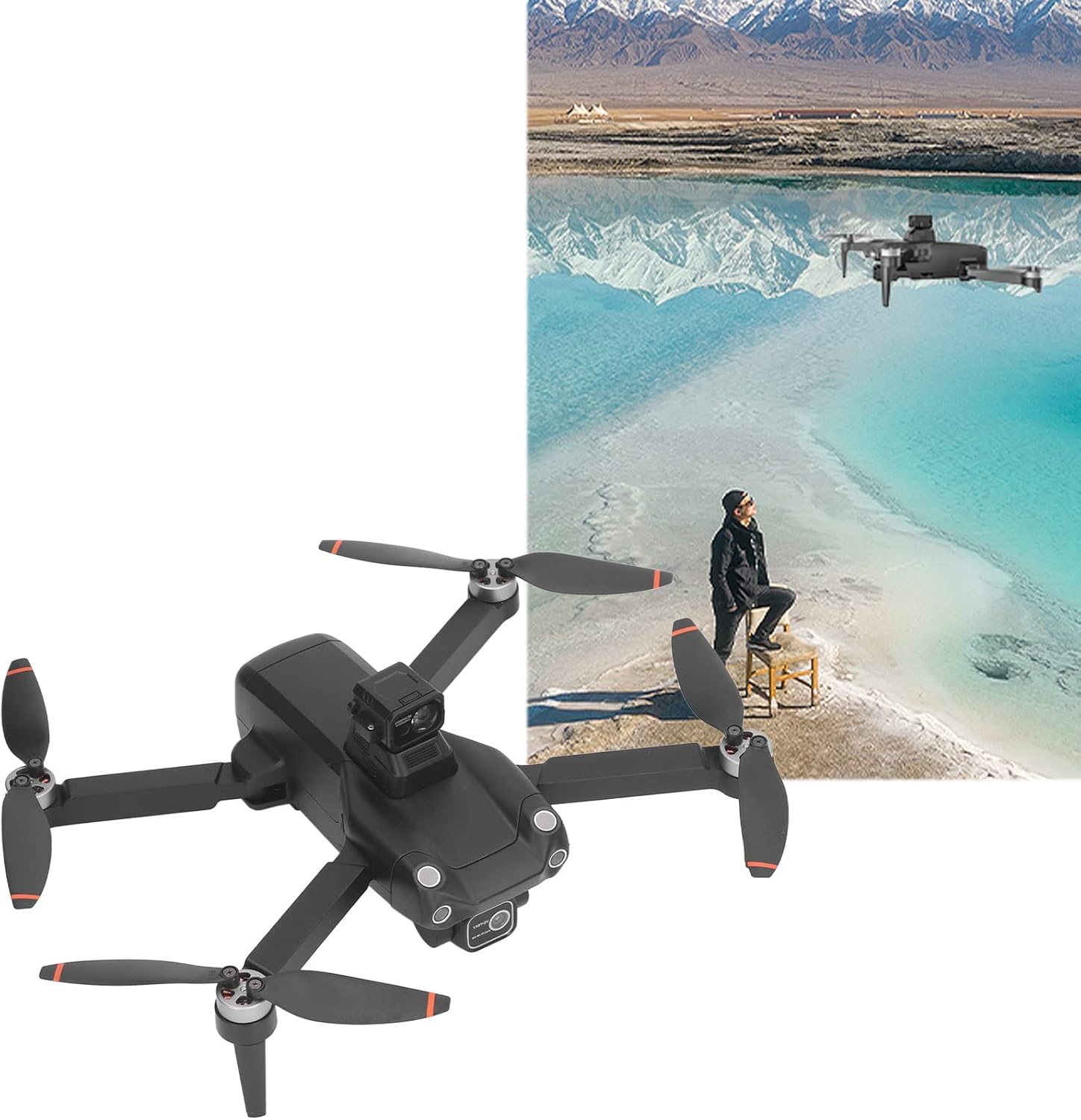 Cámara HD Video Drone Posicionamiento GPS Posicionamiento óptico Motor sin escobillas Fotografía Plegable Dron aéreo Plásticos y componentes