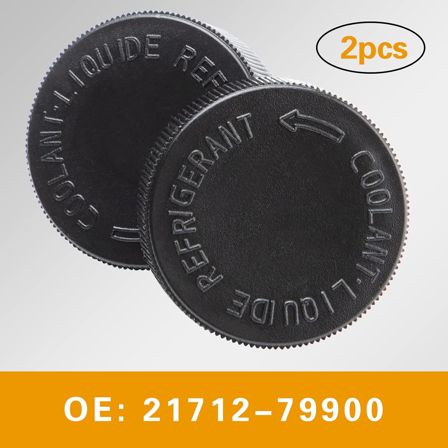 2 tapas de refrigerante automotriz, 1.49 x 0.43 pulgadas, tapa de fijación de sellado del tanque del radiador del motor, accesorios OEM 21712-79900,