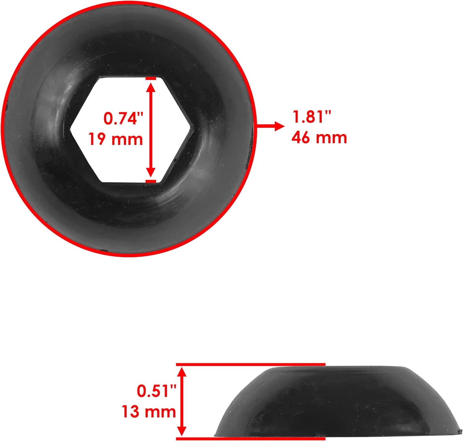Caltric Bola de pivote inferior de puntal delantero con parachoques compatible con Polaris Ranger 570 EFI 2014 2015 2016 2017 2018 2019