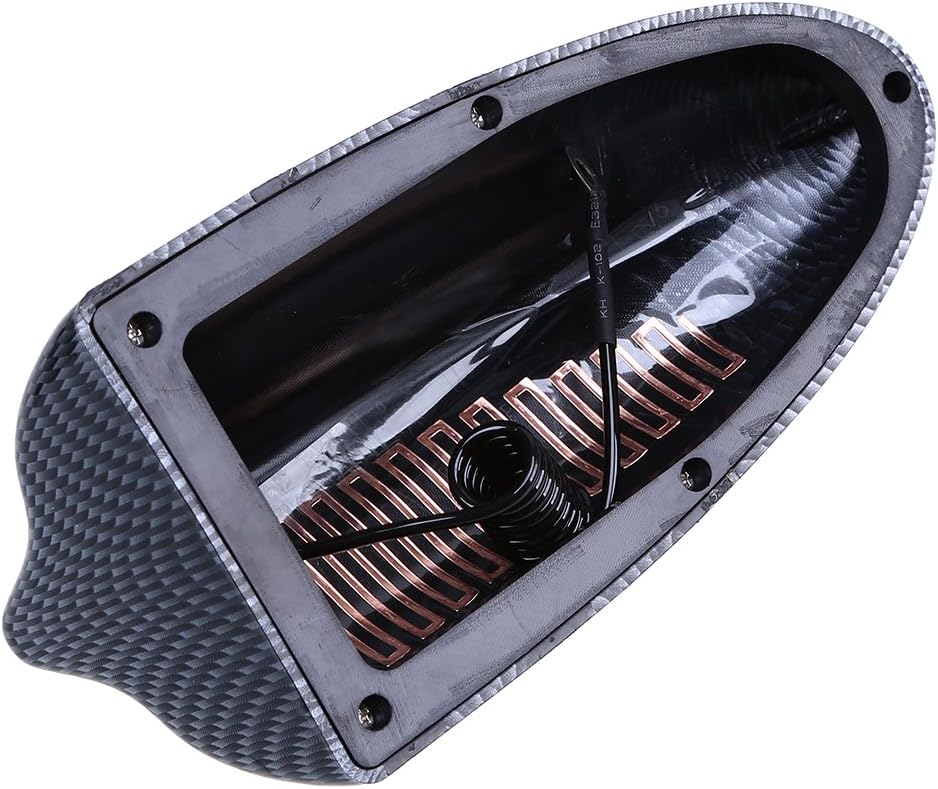 Possbay Antena universal de aleta de tiburón para coche, antena de señal de radio AMFM para auto, SUV, camión, todoterreno, con base adhesiva (fibra