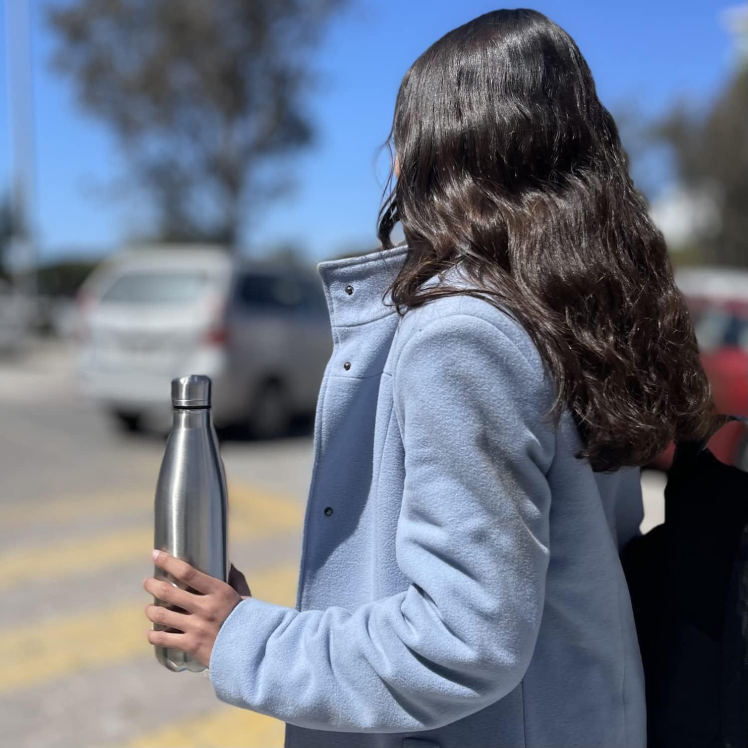 LaserGram Botella de agua de acero inoxidable de una sola pared, mujer taekwondo, grabado personalizado incluido