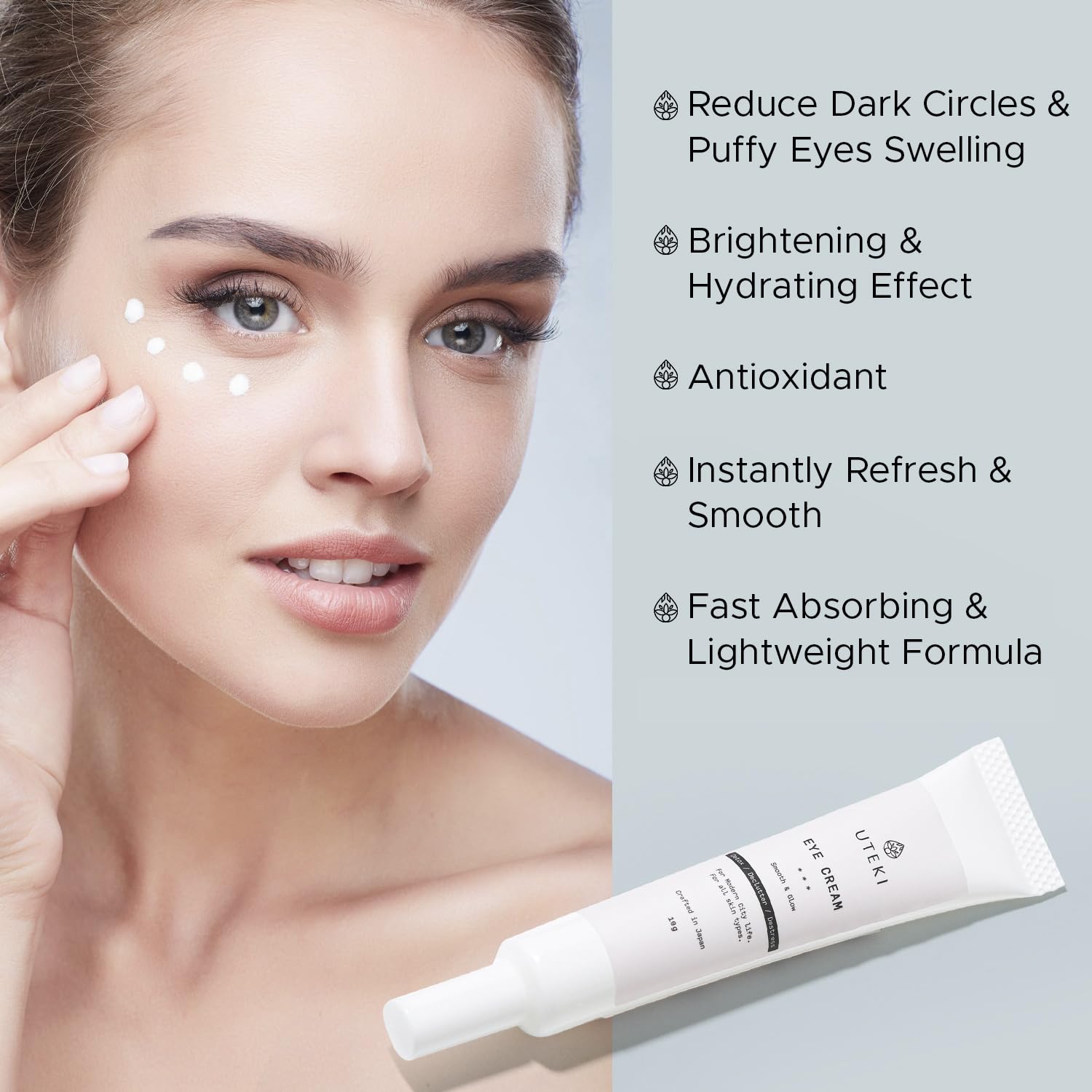 Crema reafirmante japonesa antienvejecimiento para ojos, antiarrugas e hinchazón, minimiza las bolsas debajo de los ojos líneas finas y ojeras,