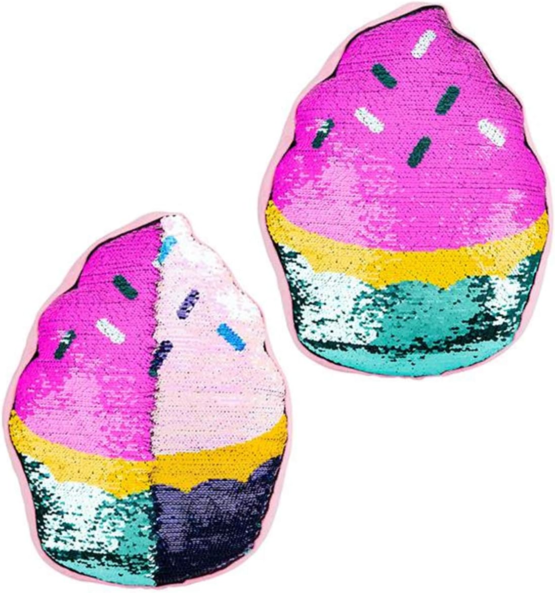 Almohada reversible de lentejuelas de 16 pulgadas  Selecciona tu diseño colorido favorito de llama, narval, panda, pingüino, dona, sandía, perezoso,