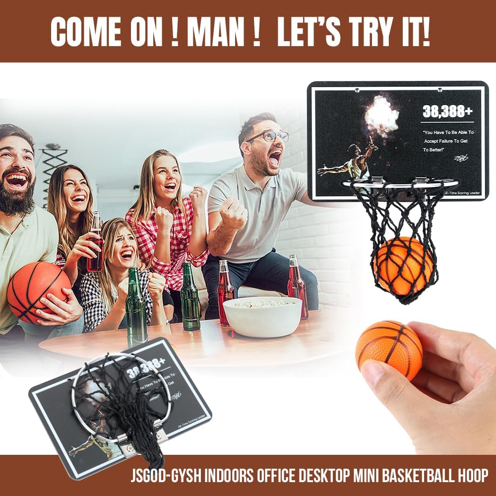 GYSH – Mini aro de baloncesto de escritorio de oficina para interiores, mini baloncesto de espuma y aro, se puede instalar en el escritorio, en la