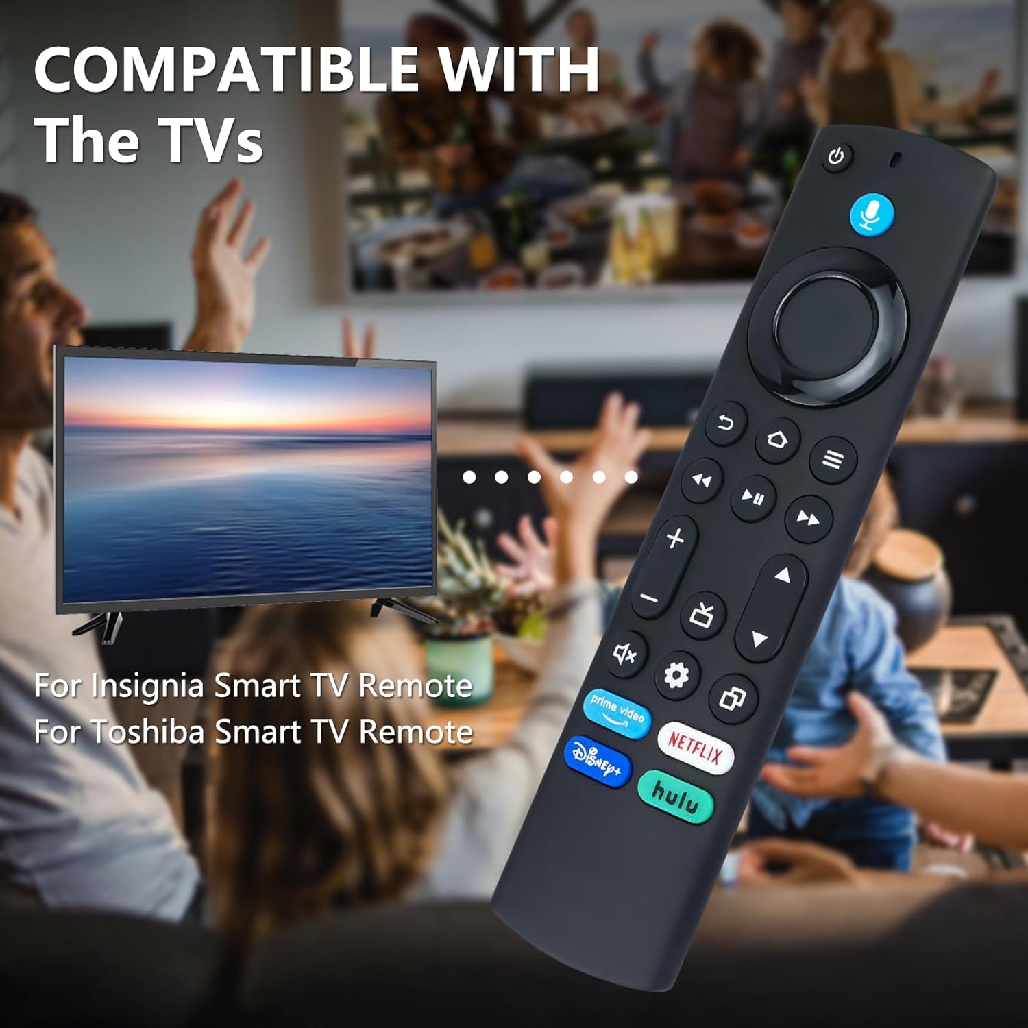 Remoto de voz de repuesto original (4. generación), con controles de TV, televisores inteligentes con 4 botones de acceso directo y control remoto