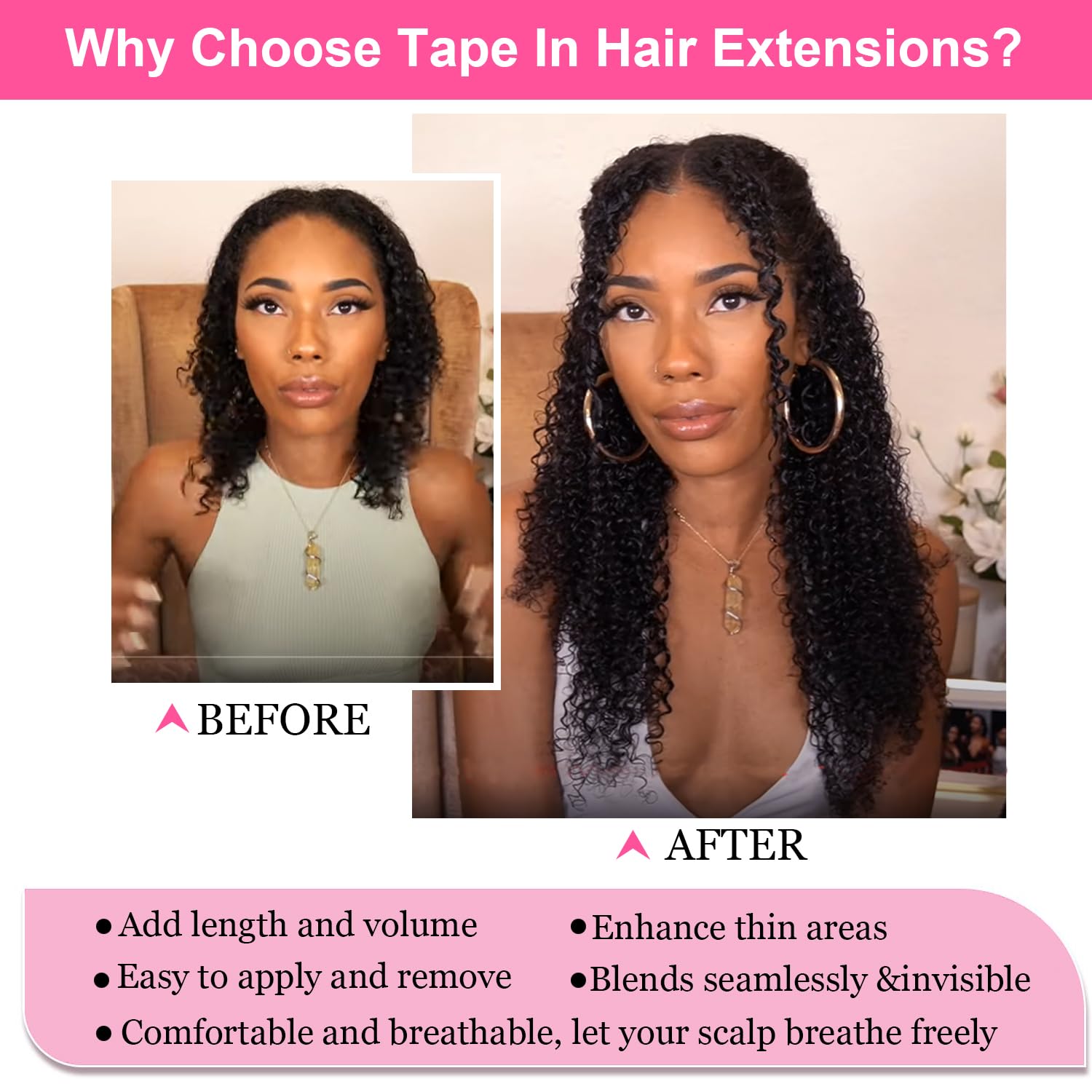 60 extensiones de cabello humano rizado tipo afro de 24 pulgadas, extensiones de cabello humano rizado 3C 4A, extensiones de cabello humano real