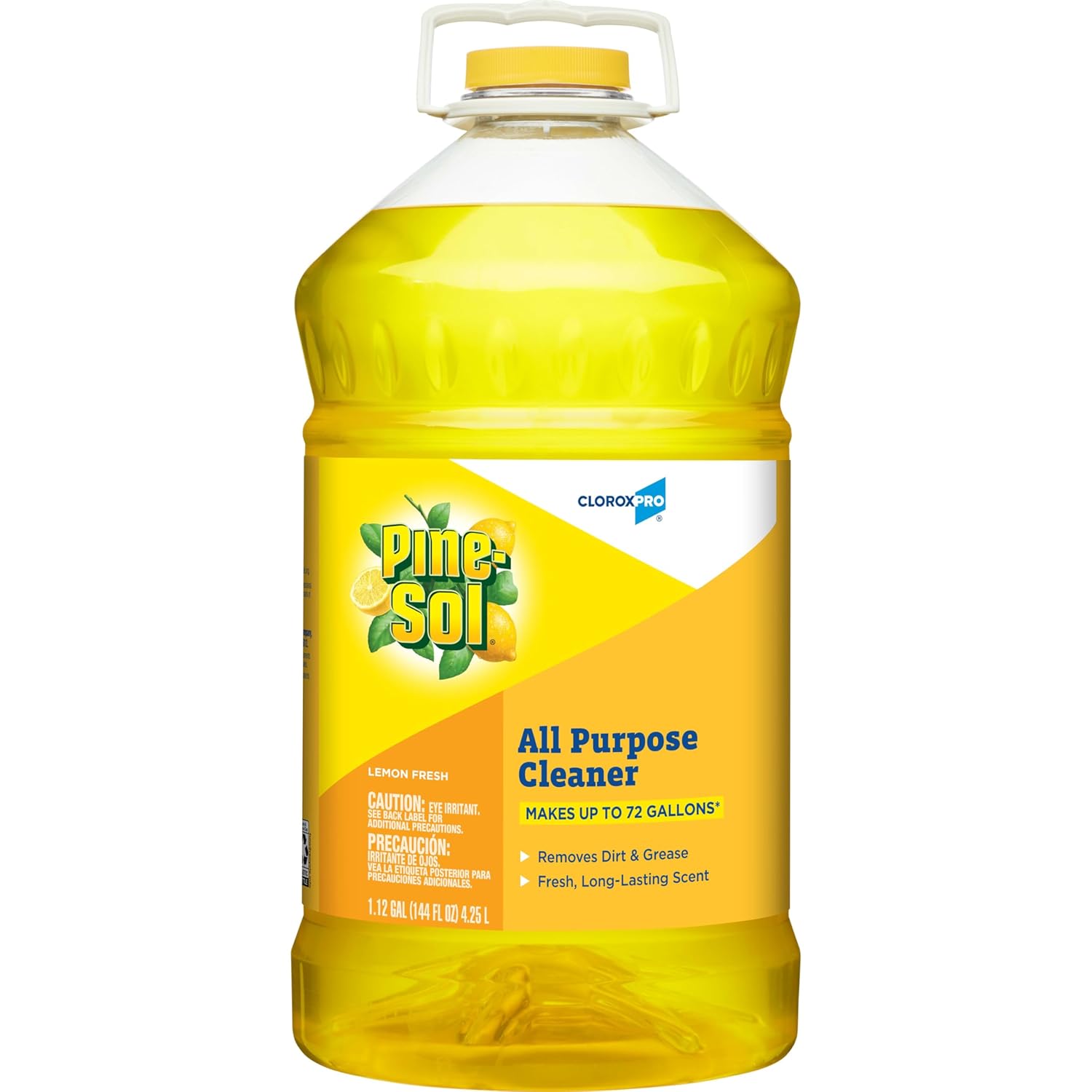 Clorox Pro Pine-Sol Limpiador multiusos, limón fresco, 144 onzas (el paquete puede variar)