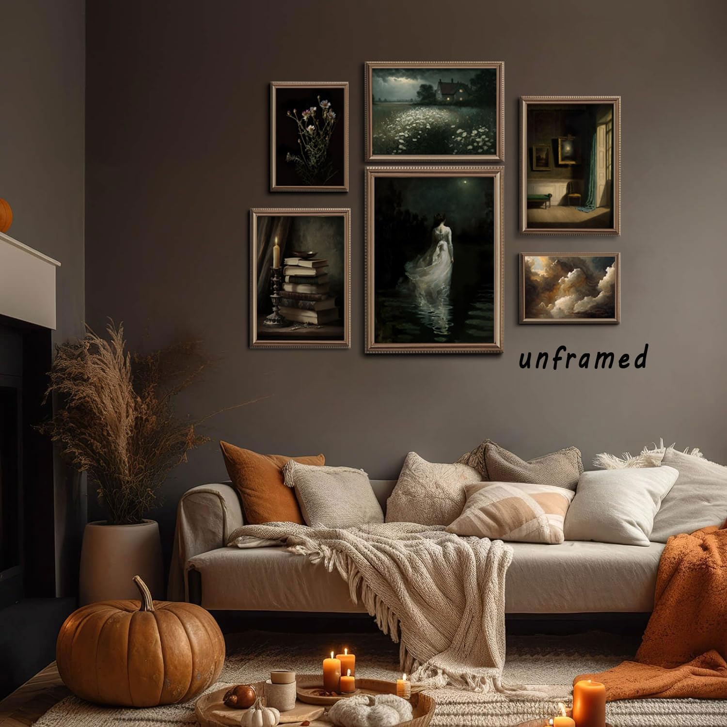 Impresiones artísticas victorianas vintage, arte de pared Dark Academia oscura, póster de retrato de dama vintage, hogar victoriano gótico,