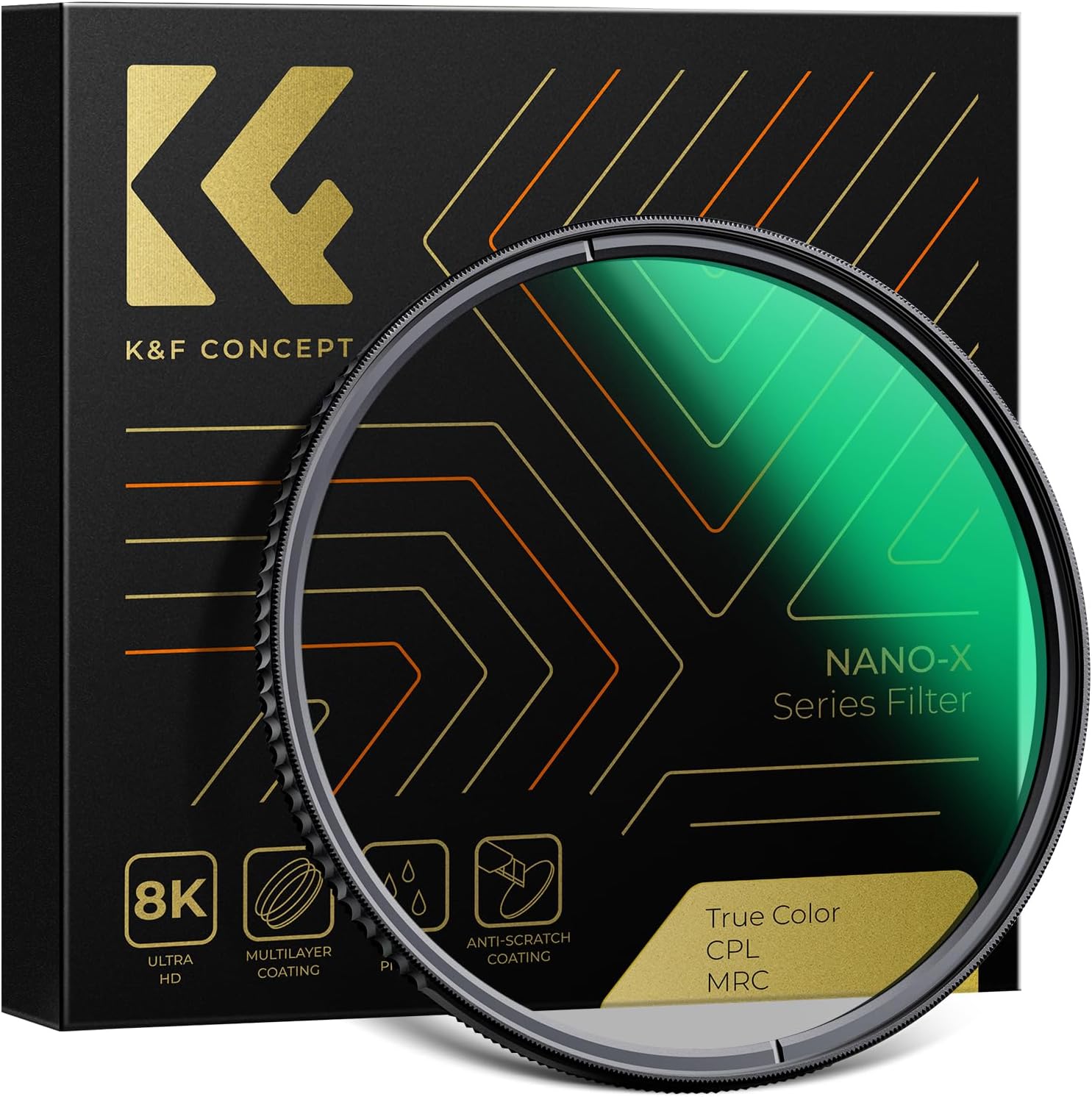 K&F Concept Filtro polarizador de color verdadero de 2.165 in Filtro de polarización circular para lente de cámara con 28 multicapa (serie nano-X)