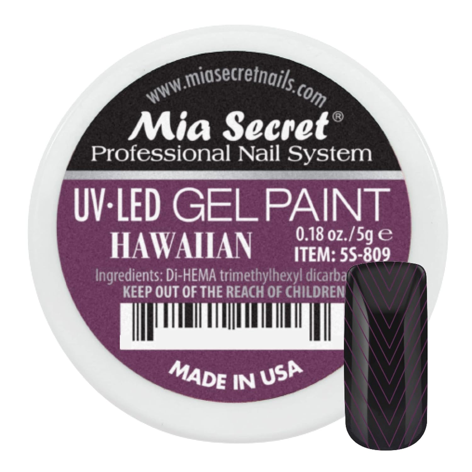 Mia Secret Sistema de uñas profesional UVLED Pintura en gel – 0.18 oz (Hawaiian)
