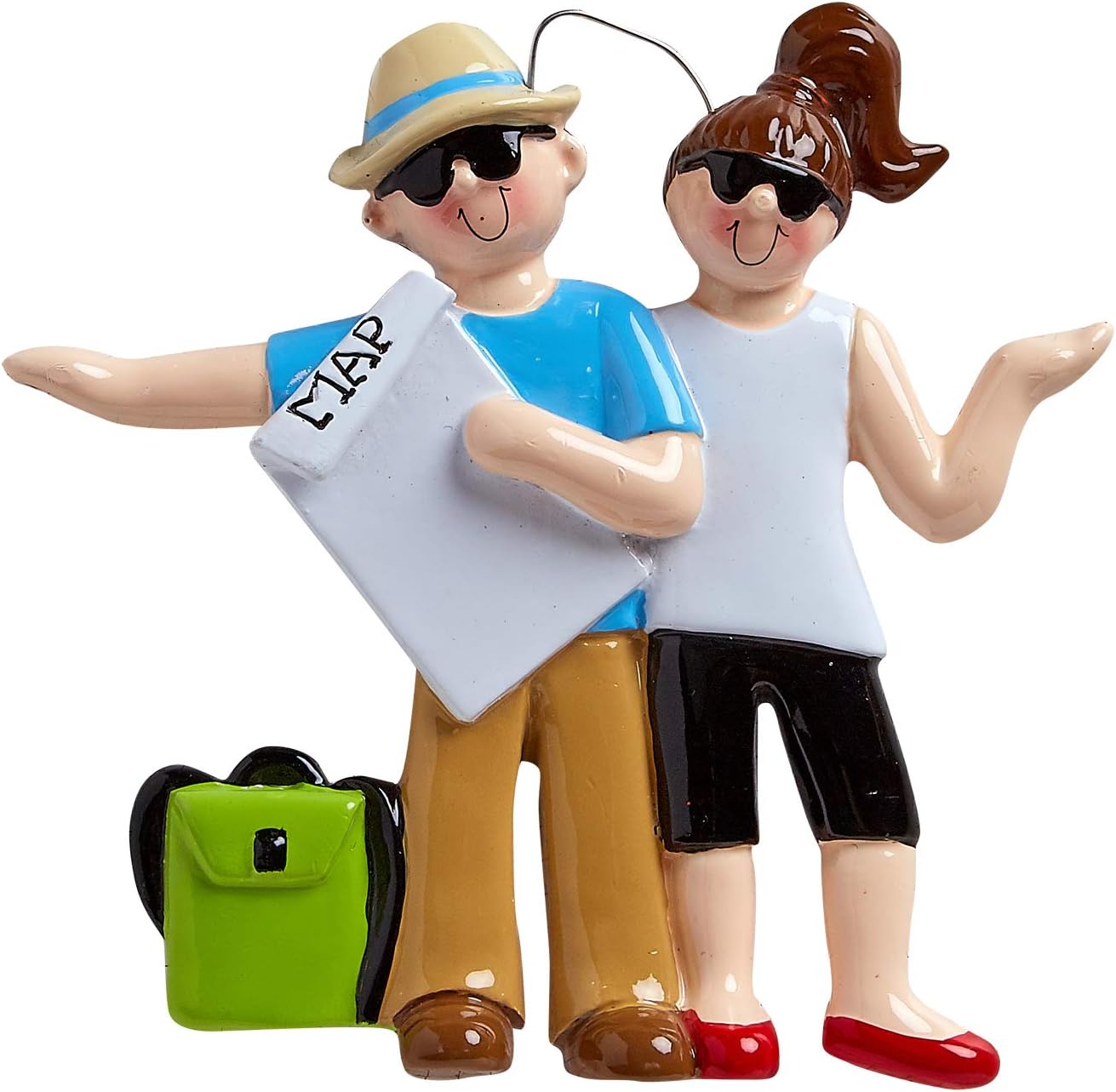 Adornos de Navidad personalizados para parejas, adorno de parejas 2023, adornos de pareja de viajeros para árboles de Navidad, adornos de Navidad
