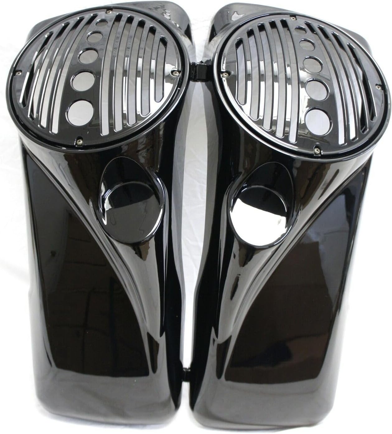 Tapas de altavoz negras vívidas de 8 pulgadas con puerto de tweeter para alforjas duras Harley Davidson Touring 1994 1995 1996 1997 1998 1999 2000