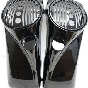 Tapas de altavoz negras vívidas de 8 pulgadas con puerto de tweeter para alforjas duras Harley Davidson Touring 1994 1995 1996 1997 1998 1999 2000 Tapas de altavoz negras vívidas de 8 pulgadas con puerto de tweeter para alforjas duras Harley Davidson Touring 1994 1995 1996 1997 1998 1999 2000