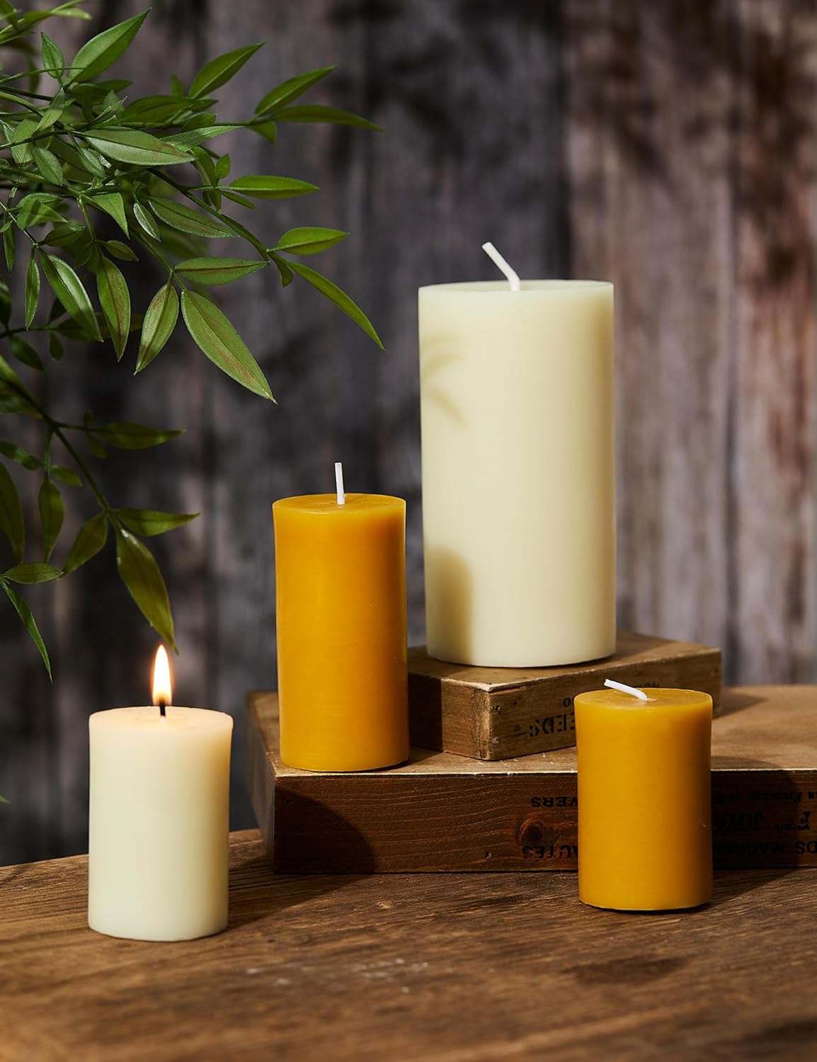 olorvela Velas grandes de cera de abejas  Velas de cera de abejas para el hogar, velas de pilar de 3 x 6 pulgadas, velas de cera 100% pura